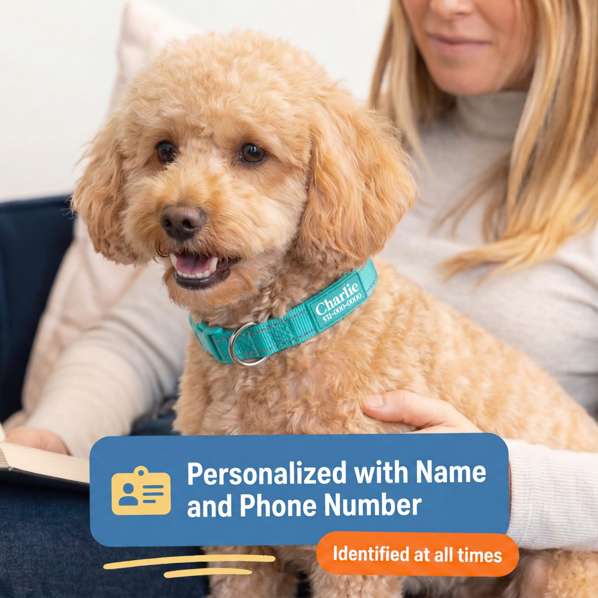 Reflective Nylon Personalized Dog Collar I95878
