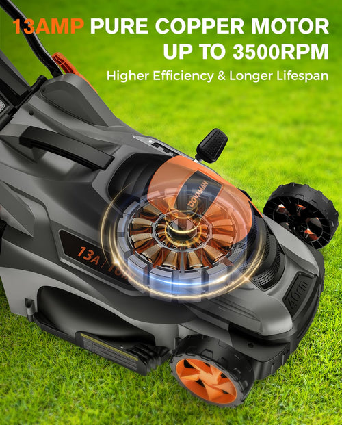 16" 13 Amp Lawn Mower with 13.2-Gallon Bag U739048