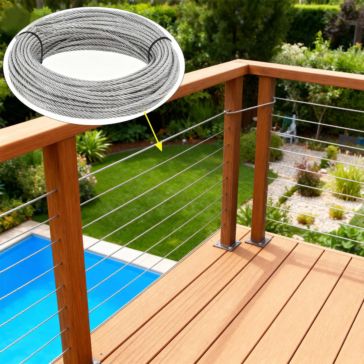1/8 inch Stainless Steel Wire Rope Kit, 33ft J1642