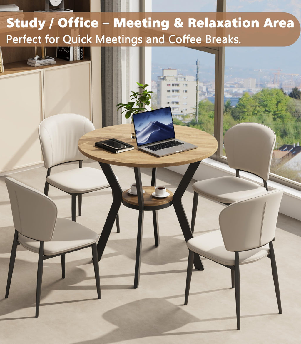 31.5" Round Kitchen Table with Storage I202619