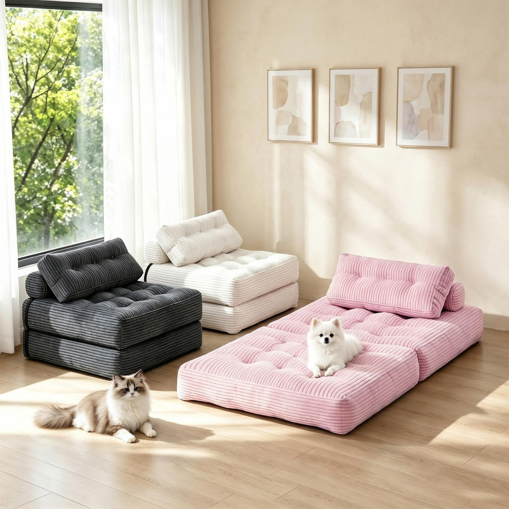 3-in-1 Folding Sofa Bed Convertible Futon Chair W501