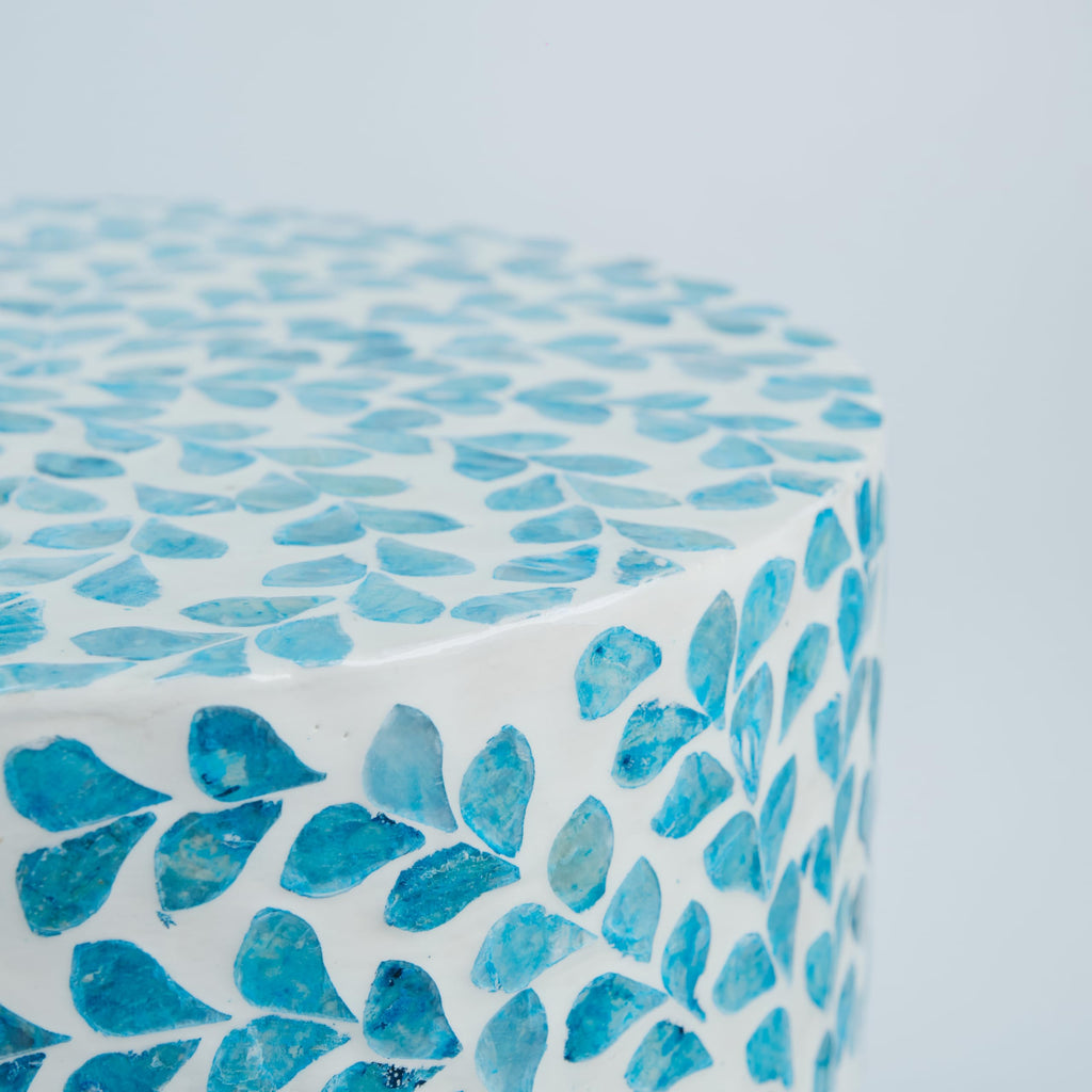 Mother of Pearl Inlaid Cylinder Drum End Table J88460