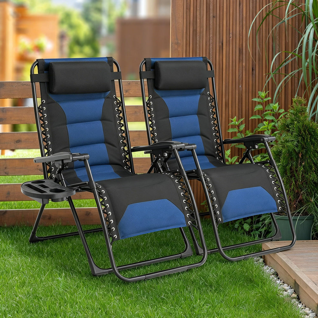 Oversized Zero Gravity Chair 2 Pack Black Blue B414759