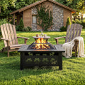32 Inch Black Wrought Iron Wood Burning Fire Pit U127976