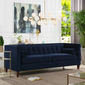 Dark Navy Blue Performance Velvet Tufted Sofa D1470