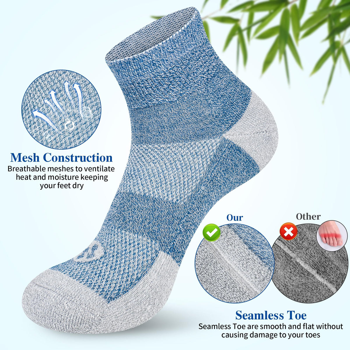 6 Pairs Ankle Diabetic Socks K935