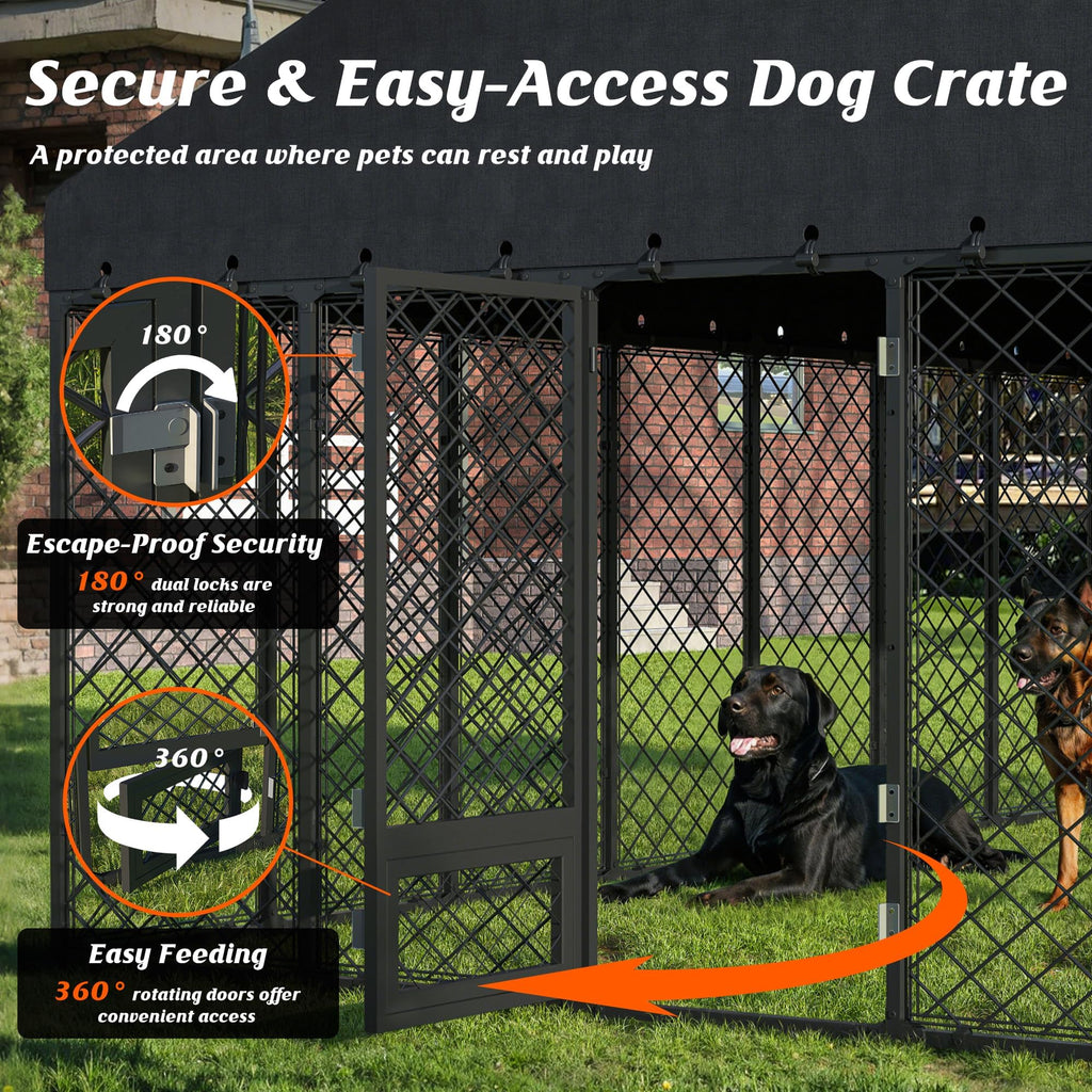 10x14FT Outdoor Dog Kennel with Roof I584