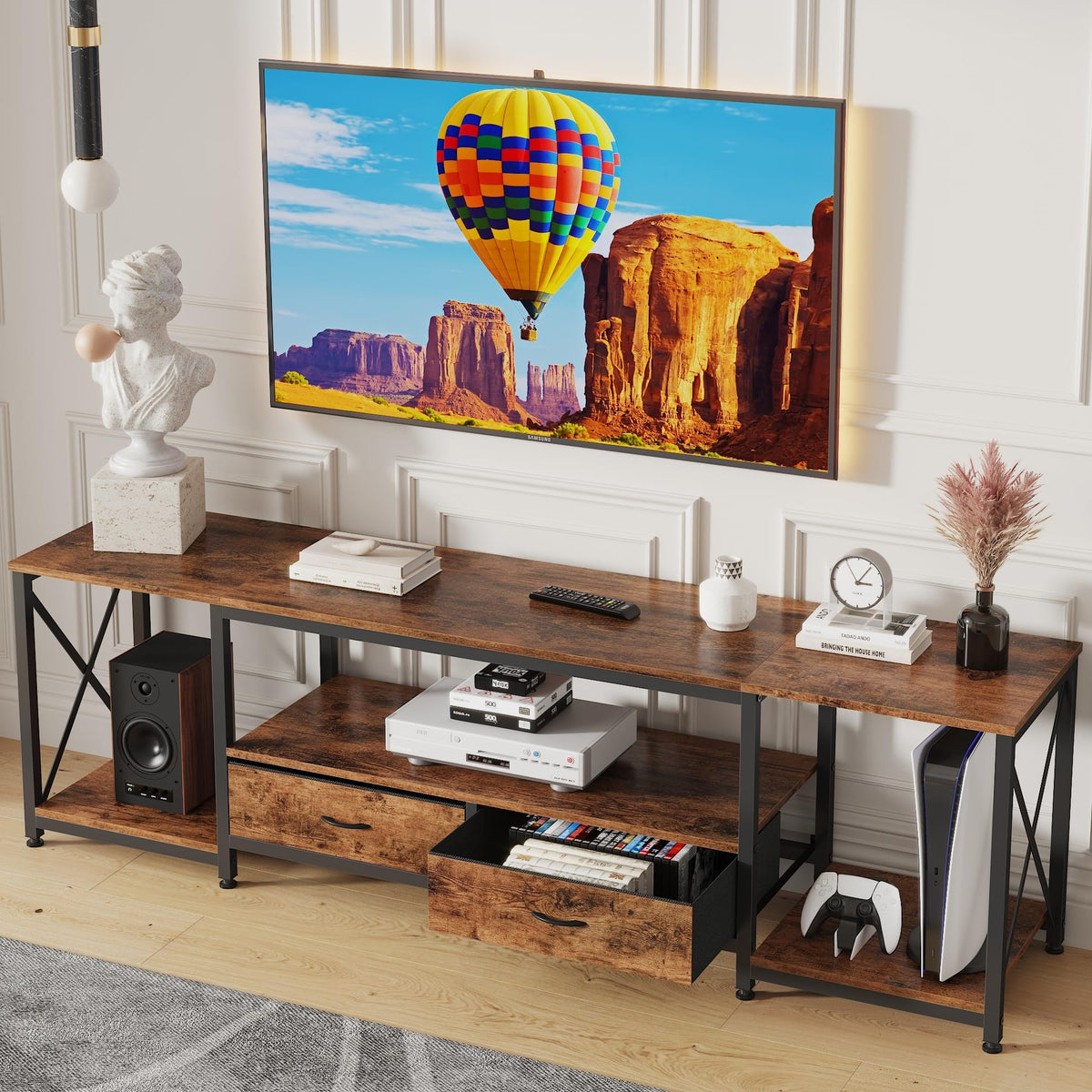 Fabric Drawers TV Stand for 65 70 75 Inches TV I674763