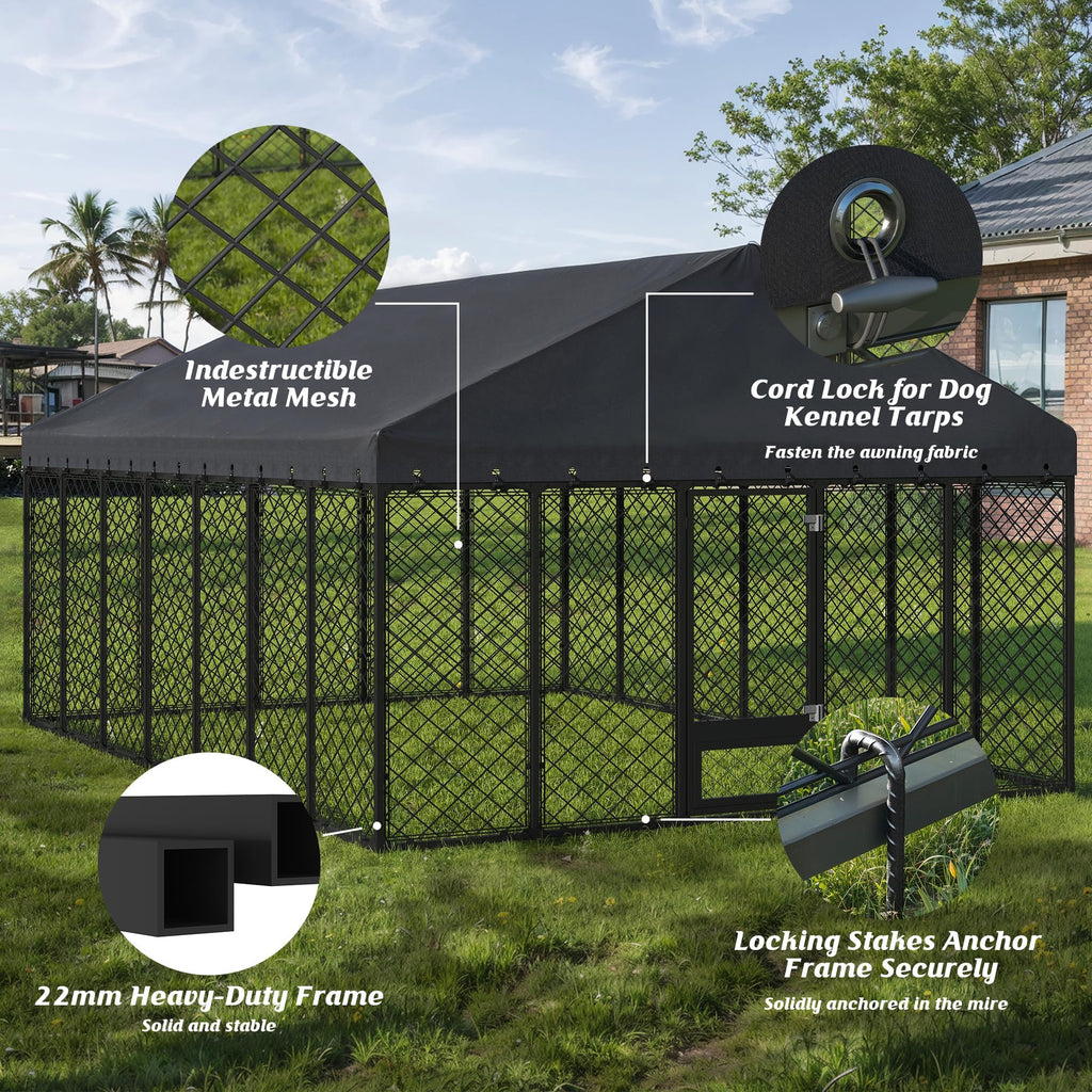 10x14FT Outdoor Dog Kennel with Roof I584